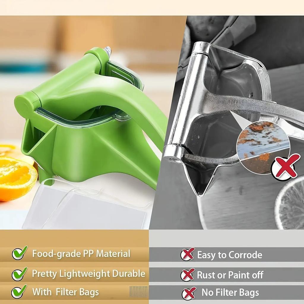 3pcs,Manual Juicer, Heavy Duty Plastic Construction Portable Hand Citrus and Vegetables ,Press for Home Travel Kitchen Office Use Easy To Clean