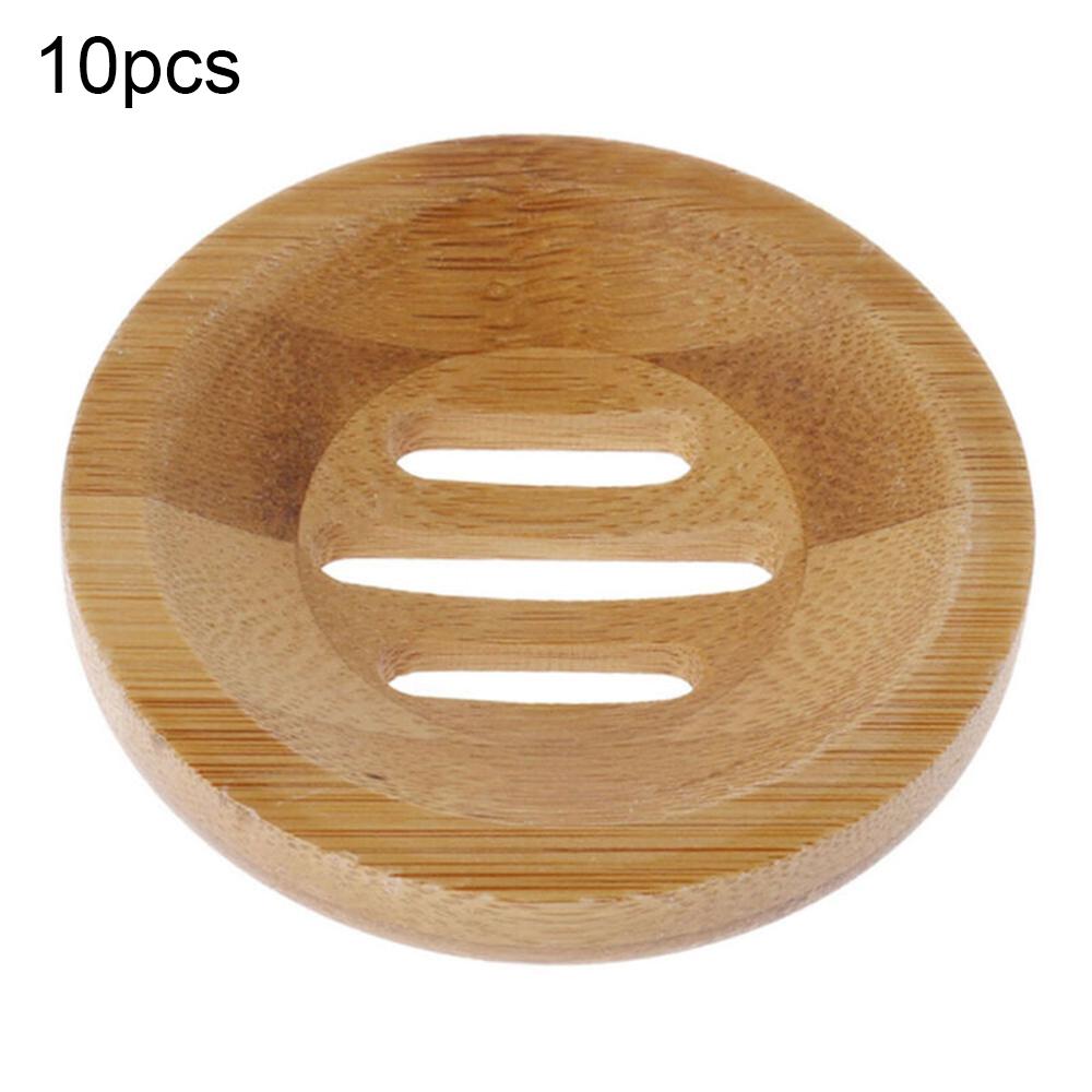 Round Soap Tray Wood High Intensity Natural Plate Rack Soap Dish Storage Holder Store Soap Wood Soap Tray 10pcs