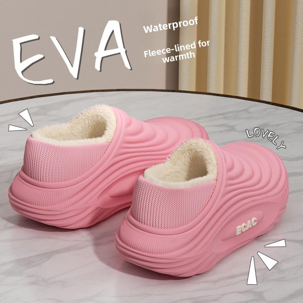 Winter Baumwollpantoffeln für Damen, Indoor Zuhause für Paare, Fleece für Wärme, Wasserdichtigkeit, Outdoor-Tragen, Rutschfeste Baumwollpantoffeln für Herren