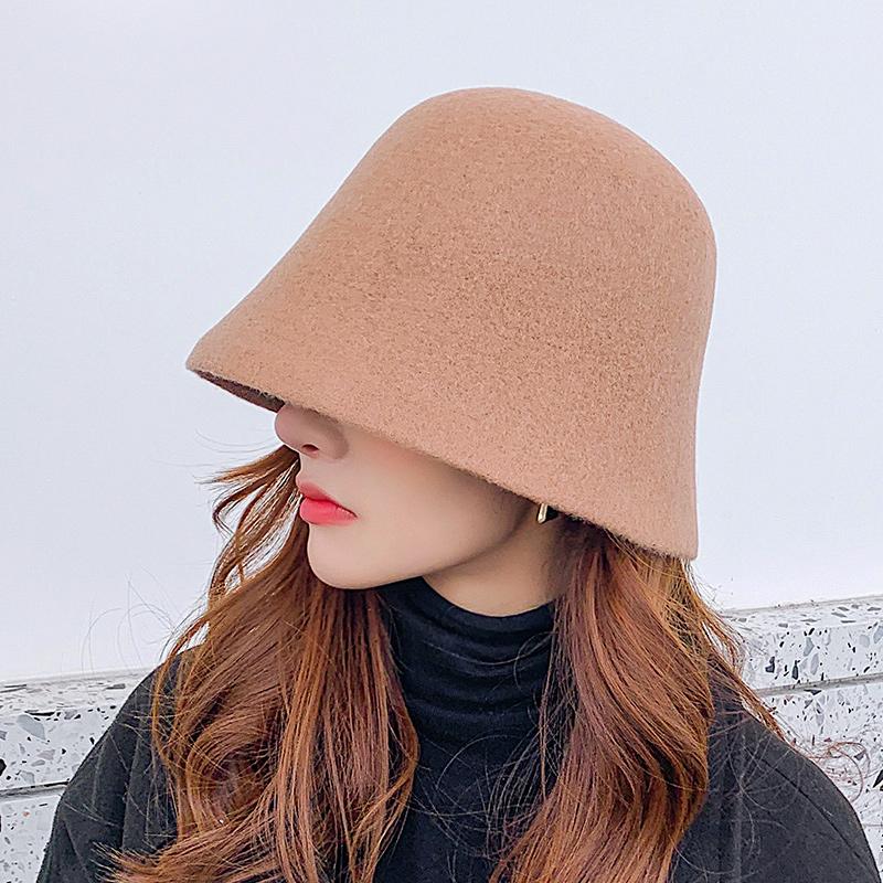 Trendy Warm Ladies Bucket Hat Winter Fashion Women Wool Hat