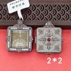 Tibetan Thangka Pendant: Gold-Plated Gahu Box with Gemstone Inlaid Brass and Tempered Glass