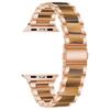 Apple Watch Bracelet - MY-MONTRE - Universal 38/40/41 Mm - Stainless Steel L304 - Rose Gold/Chocolate Resin - Butterfly Clasp