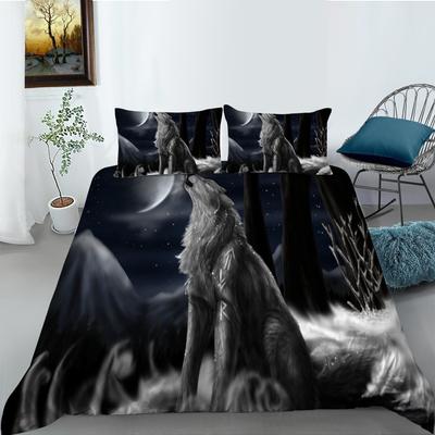 Polyester Bedding Two Or Three-Piece Wolf 3D Digital Printing