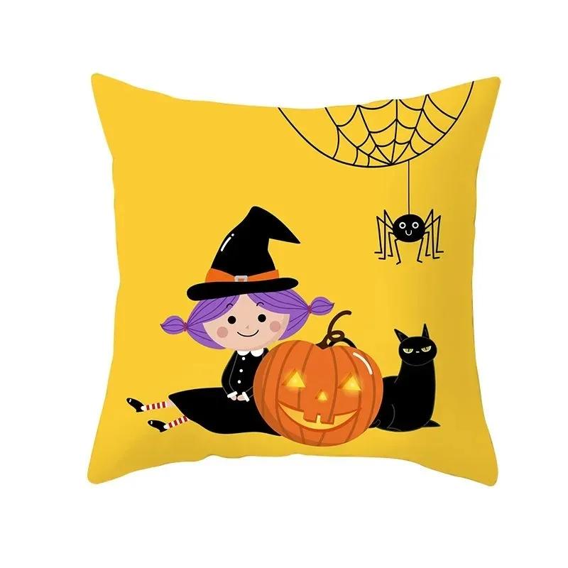 Halloween decorative cushion funny cat pillow sleeve is suitable for home living room sofa waist cushion bedroom decoration