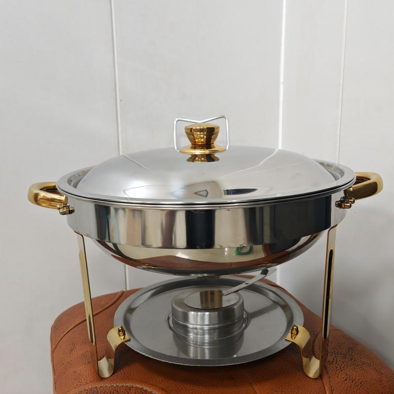 Stainless Steel Round Chafing Dish with Hangable Heat Preservation Container