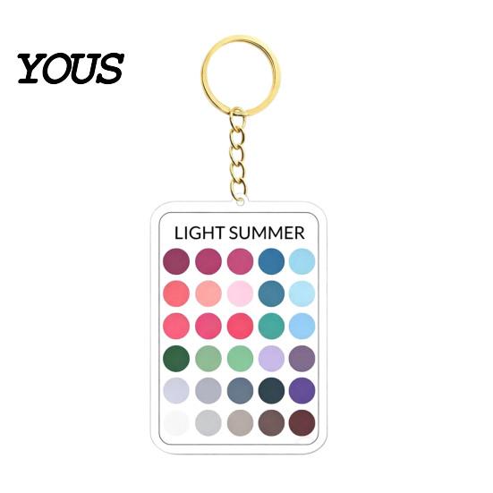Wardrobe Color Matcher 2Pcs Palette Keychain Pendant, Clear Acrylic Season Analysis Swatches Matching Tool Keychain, Card, Gifts for Fashion
