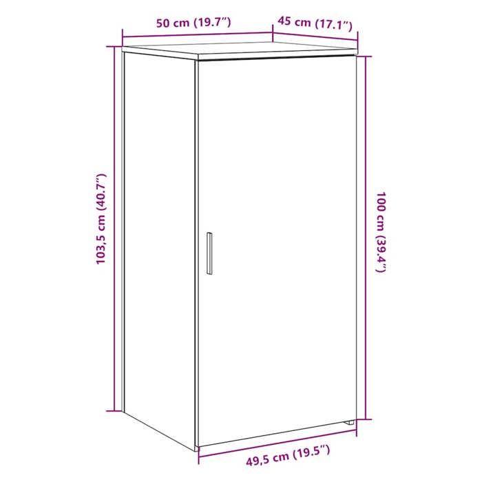 VidaXL Armoire de rangement blanc 50x45x103,5 cm bois d'ingénierie, armoire, armoire de bureau, armoire anti-bascule, 859042