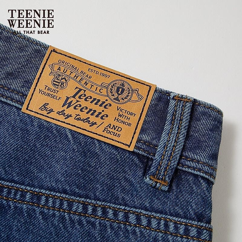 Teenie Weenie Women's 2026 Spring Cartoon Bear Denim Jeans