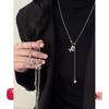 Zircon Pony Flower Pendant Necklace - Cold Style Sweater Chain Jewelry