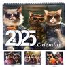 Medieval Cartoon Cat Calendar Dark Fores Hanging Wall Calendary Cute 2025 New Year Calendar  Decor