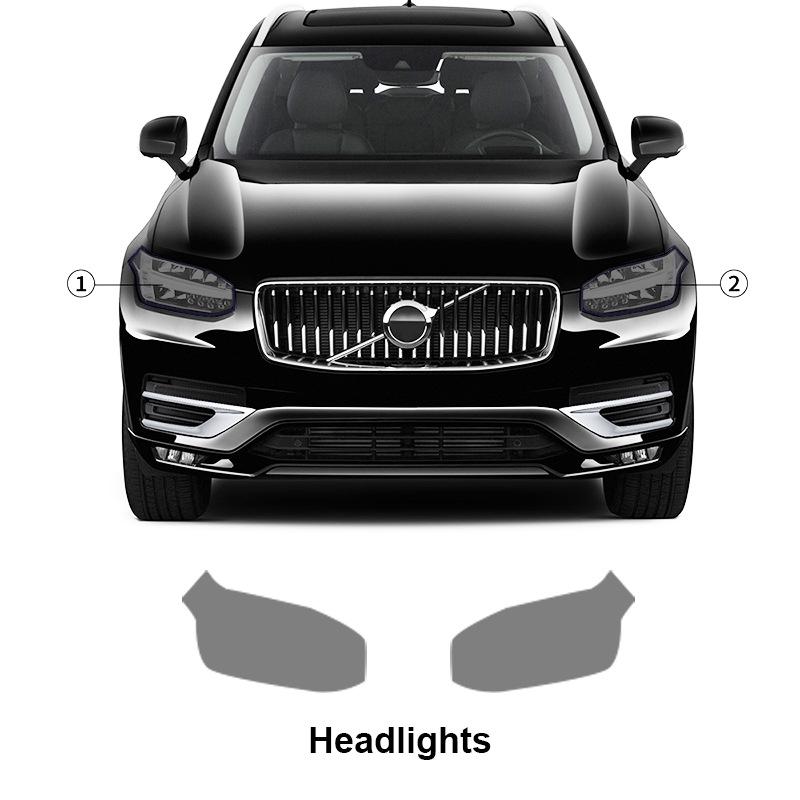 Volvo XC90 TPU Light-Controlled Color-Changing Protective Film: White To Purple/Black