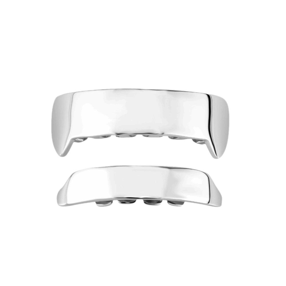 Shiny Teeth Grillz Glossy Teeth Caps Cyberpunk Grillz Set  Rapper серебряный