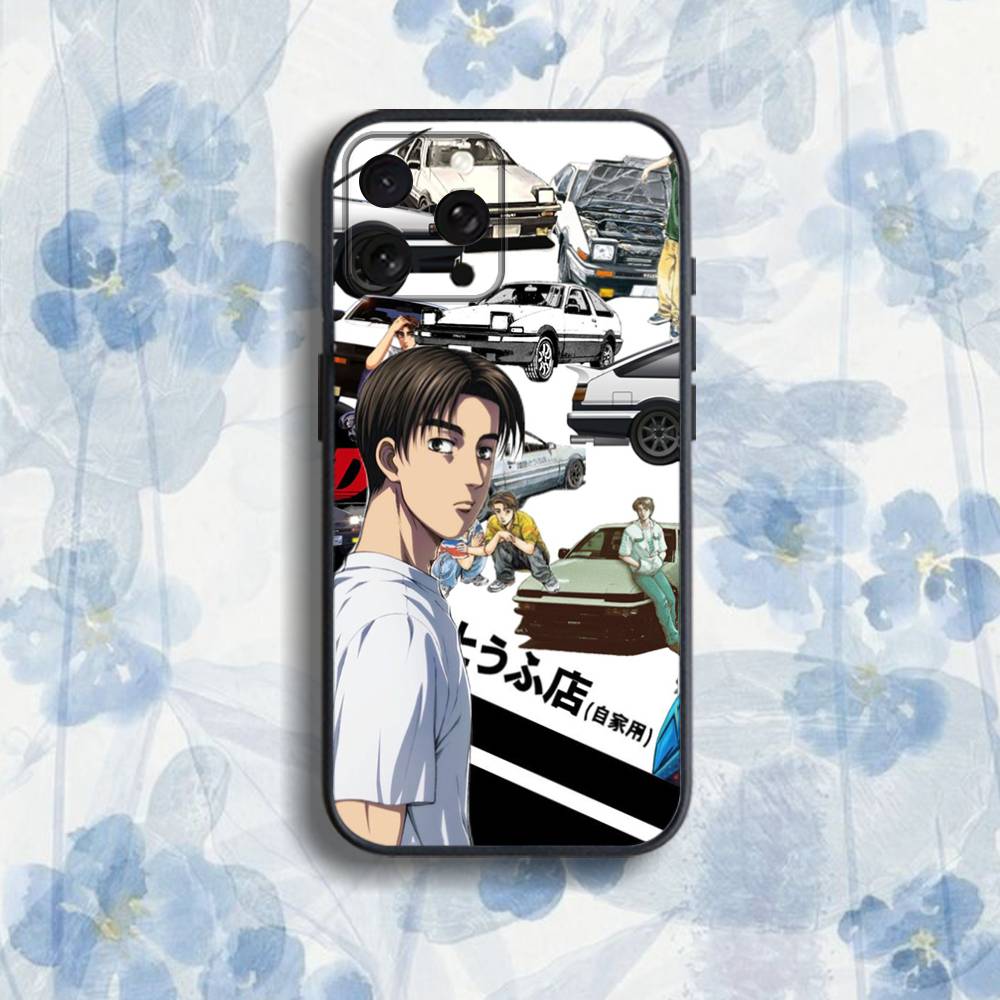 I-Initials D Anime Phone Case For iPhone 17,16,15,14,13,12,Pro,Max,Plus,E,SE4,Air,Mini Black Soft Box