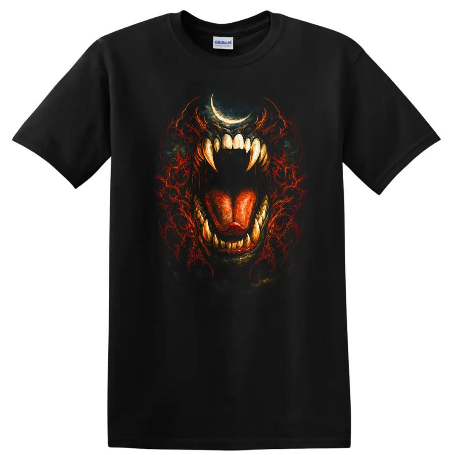 Graphic Wolf Head T Shirt Dark Urban Streetwear Art Design Men Women Tee