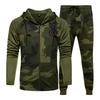 Seturi Bărbați Camuflaj Casual Trening Primăvară Jachetă Camo + Seturi Pantaloni Îmbrăcăminte Sport Bărbați Hanorac cu Glugă Trening Exterior