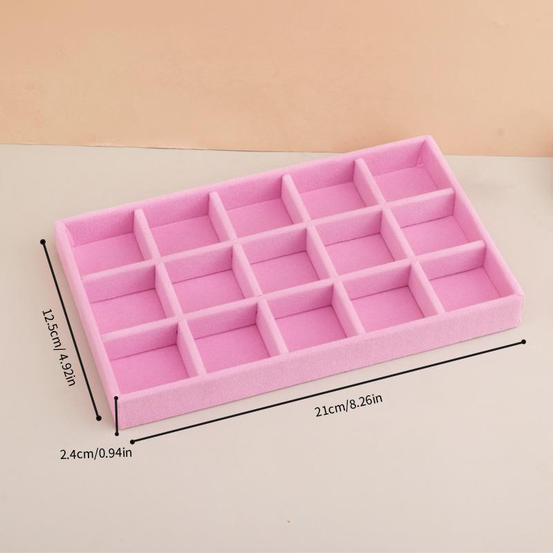 1PC, Flocking Jewelry Box Jewelry Tray, Color: Pink