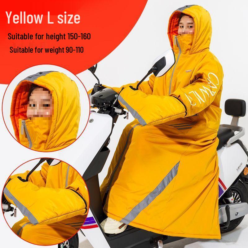 Women's 40° Winter Cycling Suit - Electric Vehicle Style, Northeast Cold-Proof, Below Zero Windproof Quilted One-Piece Windbreaker