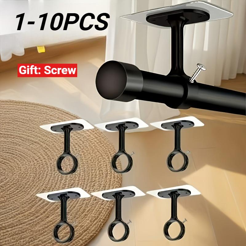 Non Perforated Ceiling Curtain Rod Bracket, Heavy-Duty Self-Adhesive Adjustable Curtain Hook Suitable for Wardrobes and Bedrooms
