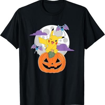 Pokémon - Halloween Pumpkin Pikachu Zubats Moon T-Shirt