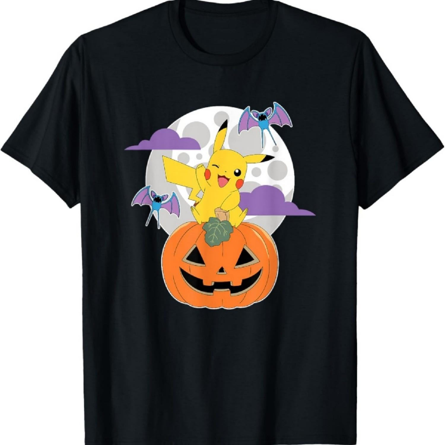 Pokémon - Хэллоуин Тыква Пикачу Зубаты Луна Футболка XXXXXL чёрный
