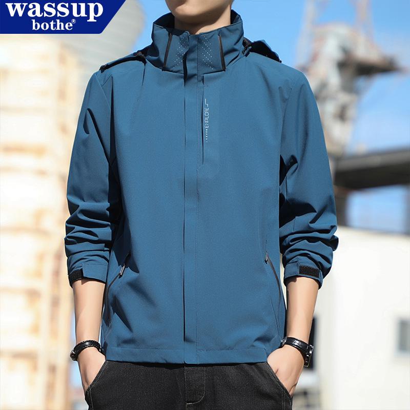 WASSUP Men s Trendy Windbreaker Coat - Casual Autumn/Winter Outerwear M [45-53kg]