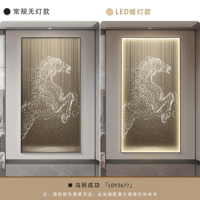 

Современное крыльцо художественное украшение картина светодиодный светильник настенный светильник итальянская абстрактная лошадь гостиная коридор подвесная картина светильник 50X100CM