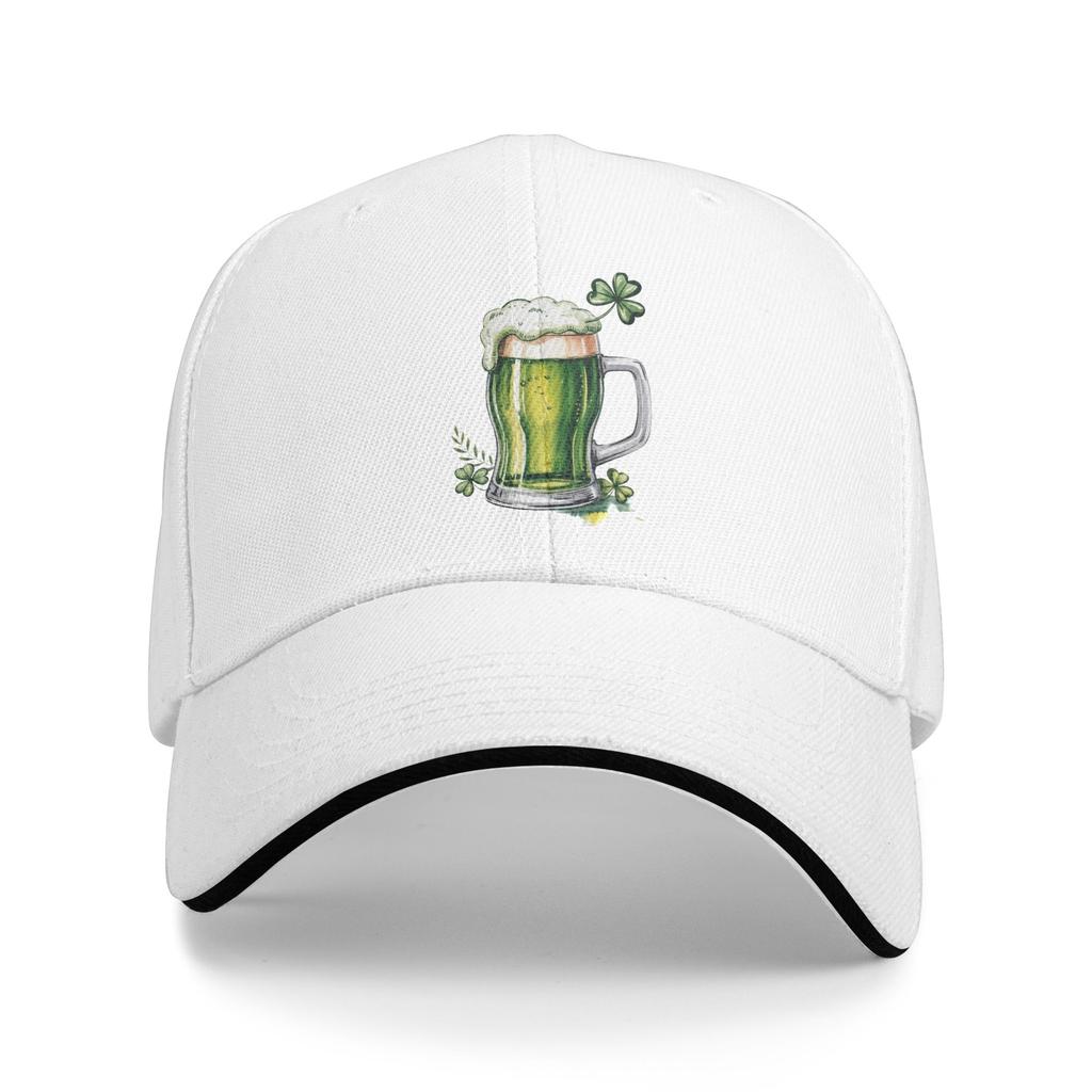 Women Unisex Saint Patricks Day Beer Mug Outdoor Hat  Trucker Cap Casual Baseball Cap Sports Sunshade
