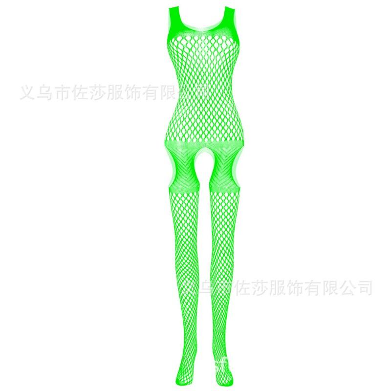 Sexy Chest Hollow Out Jacquard Crotchless One Piece Fishnet Lingerie For Women