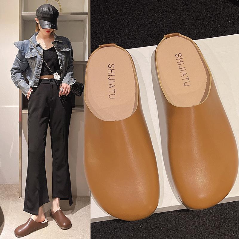 Baotou half slippers women's outer wear 2024 new spring and summer one-pedal lazy shoes casual soft-soled single shoes Muller shoes