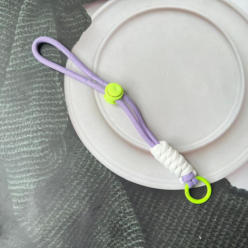Colorblock Knotted Phone Lanyard: Creative Short Woven, Detachable, Anti-Lost Keychain Strap for Phone Cases