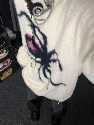 Men's Spider Jacquard Sweater - Autumn/Winter Trendy Loose Knit Pullover