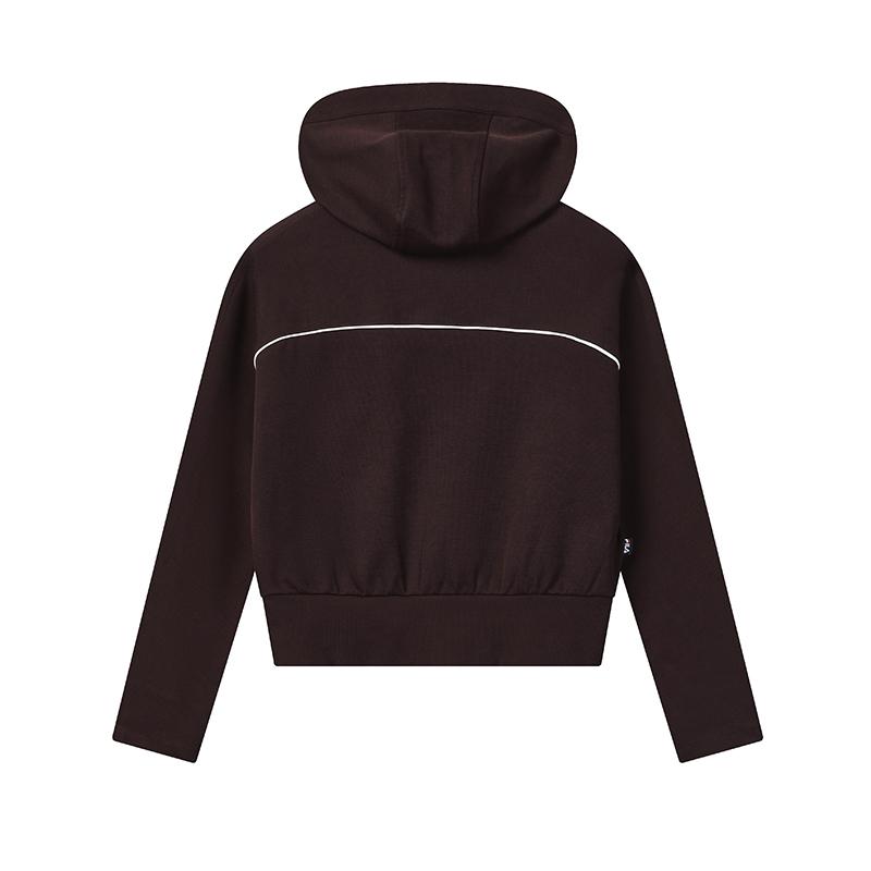 FILA Original Classic Minimalist Personality Trendy Retro Sports Casual Versatile Comfortable Loose Knit Hooded Jacket Women jackets F11W619509FBN