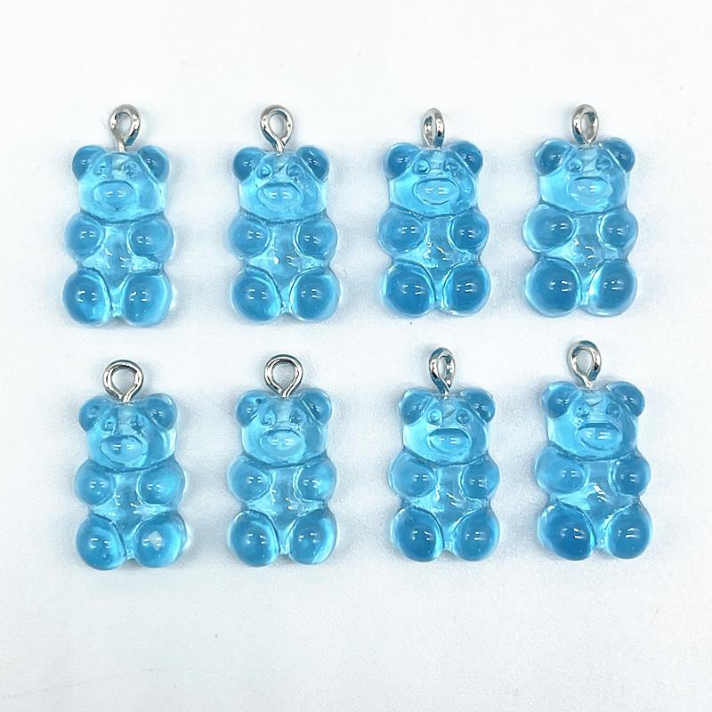 10Pcs Candy Bear Pendant Charms for Necklace Bracelet Earrings Jewelry Making Diy Findings Resin Bears Christmas Making