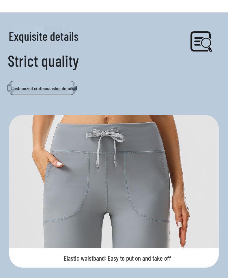 High-Waisted Women's Straight-Leg Yoga Pants for Training and Outdoor Sports