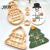 Easy To Demould Cookie Molds Christmas TicTacToe Cutter, Snowman Tree Shaped Mold for Holiday Fun Baking Kids Baking, DIY Biscuit Stamp Party, Festive
