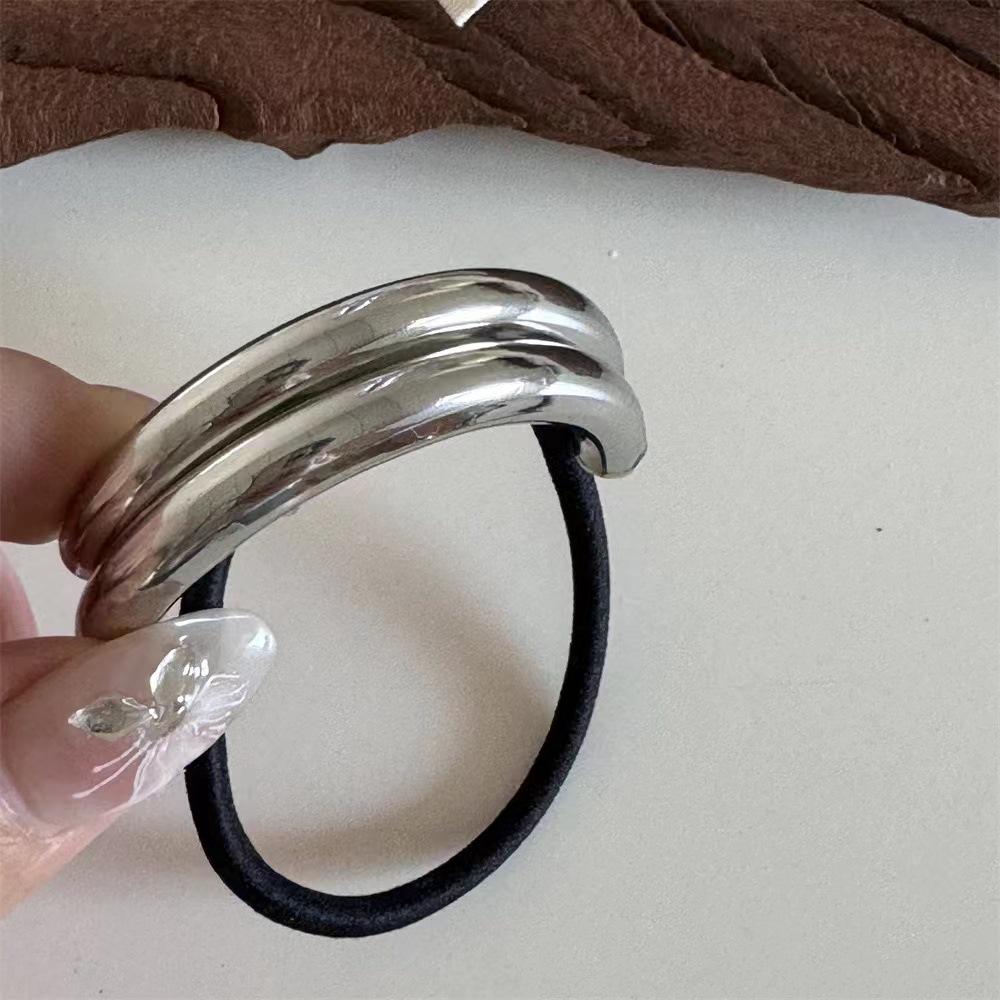 Shiny Alloy Hair Rope: Durable, Color-Retaining Elastic Hair Accessory for Women