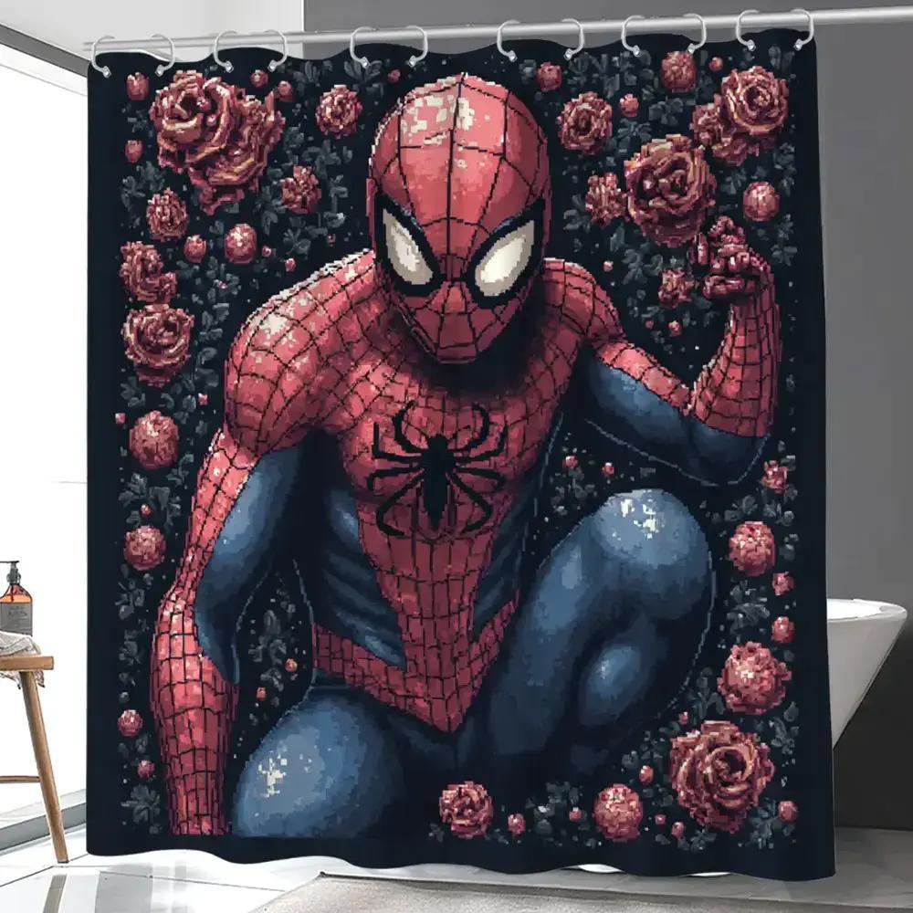 

A Superhero-Themed Shower Curtain for The International Comic Festival, Includes 12 Hooks, Measuring 180*180Cm, Perfect for Ho 90x180cm