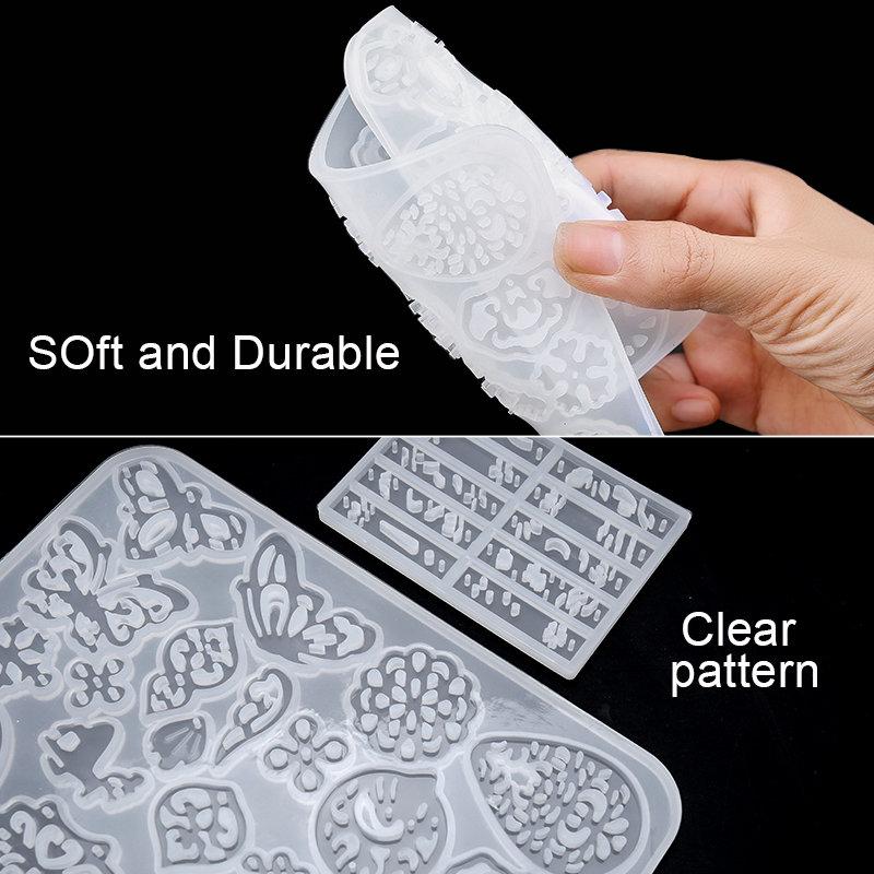 Resin Jewelry Molds Kit Chinese Style Earring Resin Molds Set with Earring Hooks Jump Rings for Earring Making Pendant Craft DIY