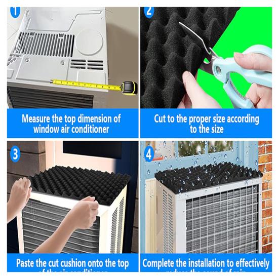 Air Conditioner Drip Cushion Noise Reduction Easy To Trim Simple Installation High-Density Foam Magnetic Air Conditioner Top Pad