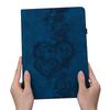 For Samsung Galaxy Tab A11/A9 Leather Case Heart Imprint Foldable Stand Card Slot Stylus Holder Tablet Cover