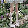 Japanese Pure Desire White Lace Calf Socks Women's Middle Tube Love Summer Thin Simple Thin Legs Ins Tide Outer Wear
