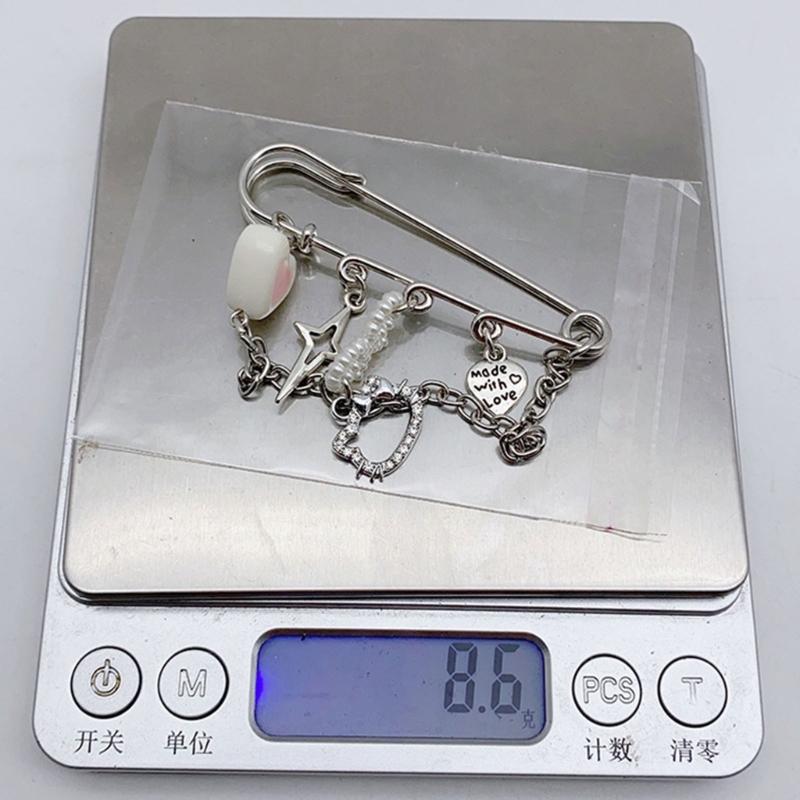 Sweet Pin Clothing Jewelry Sweater Shawl Clip Decorative Chain Pin Alloy Material Clasp Pin Lapel Pin for Daily Party