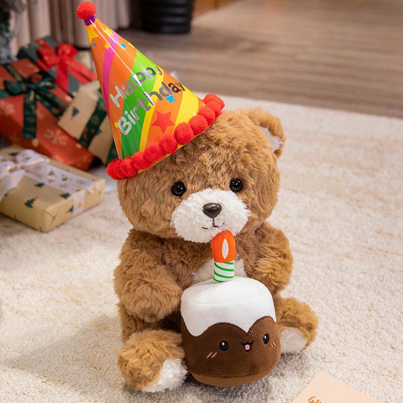 Graduation Teddy Bear Plush Toy - Cute Dr. Cake Bear Stuffed Animal Gift for Girls' Birthday