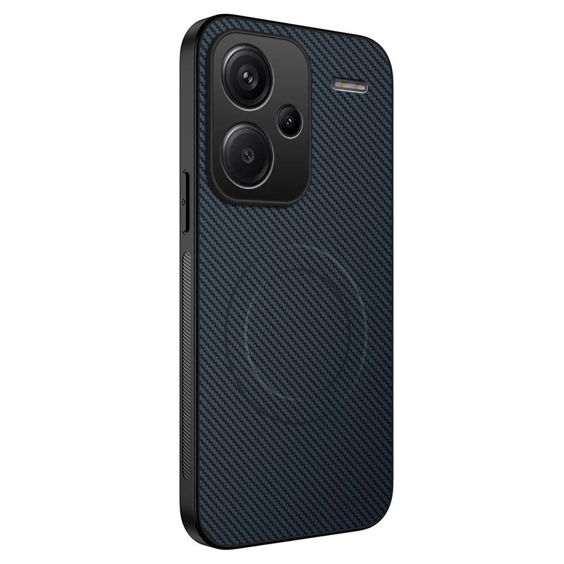 Case For Redmi A5 Note 14 13 Pro Plus 4G 5G Poco X7 Pro Carbon Fiber Magnetic Wireless Charge Shockproof Cover Xiaomi 14T Pro