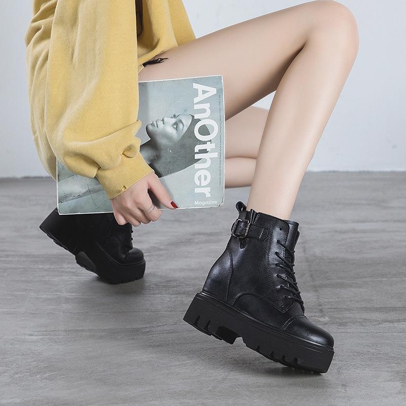 Martin Boots British Style Autumn and Winter New Boots Inner Height Increase CM Tide Ins Short Boots