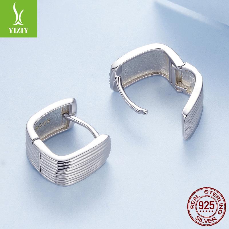 S925 Sterling Silver Wide-Faced Exquisite Ear Buckles Women'S, Urban High-End Earrings Earrings Cross-Border