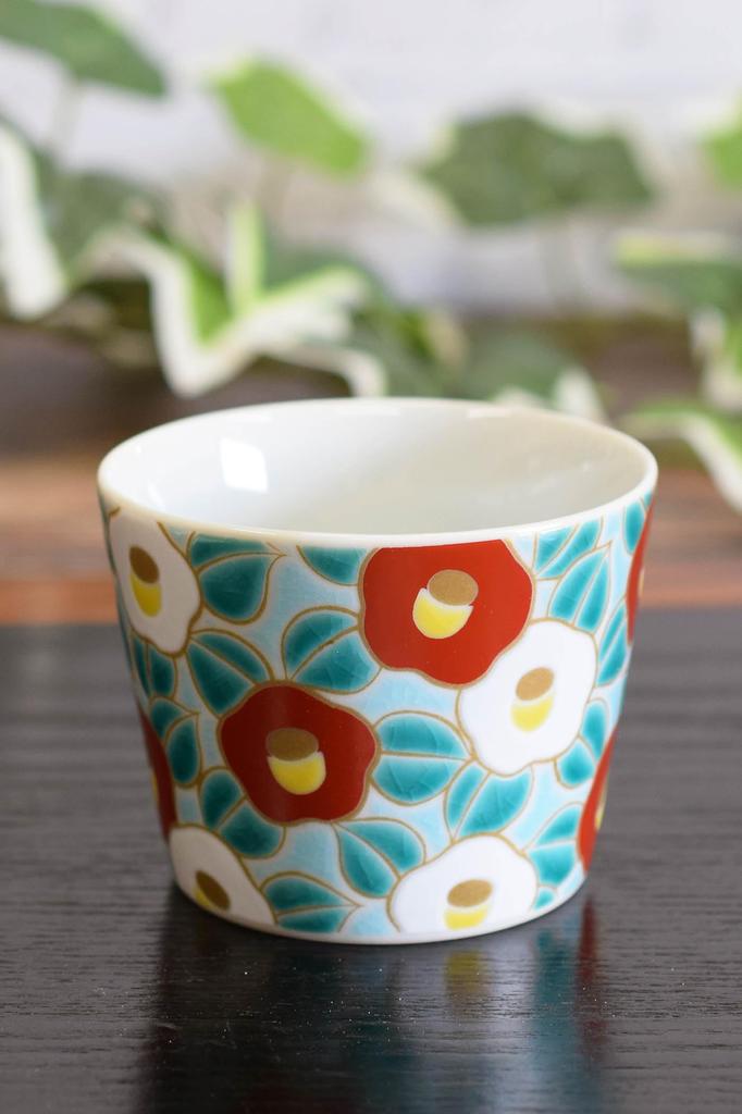 Waza No Kura Stylish Soba Choco Tableware Kutani Ware Soba Choko Camellia Pottery Luxury Brand Japanese Tableware Made In Japan