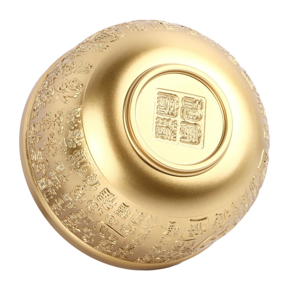 Hundred Blessings Chinese Fortune Bowl 10cm Brass Treasure Bowl Gift For Wealth