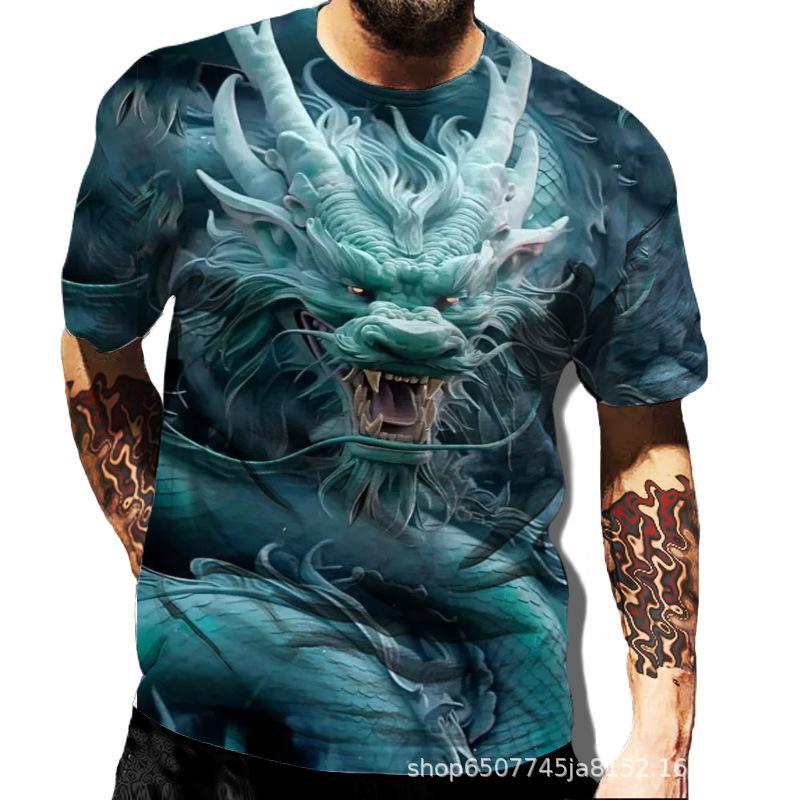 Dragon Series 3D Printed Men's Casual Short Sleeved T-shirt Men's T-shirt