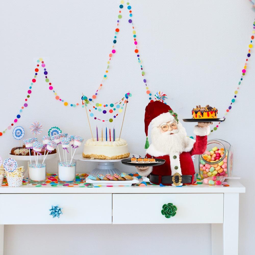 Statue Resin Party Supplies Santa Serving Tray Table Ornament Christmas Decor Xmas Fruit Plate